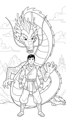 hình tô màu Shang chi cho bé 5 tuổi