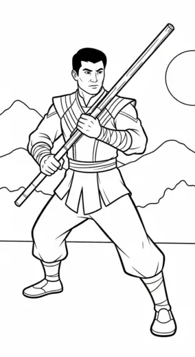 hình tô màu Shang chi cho trẻ em