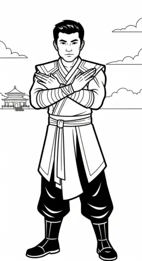 tranh tô màu Shang chi cho bé 6 tuổi chất lượng cao