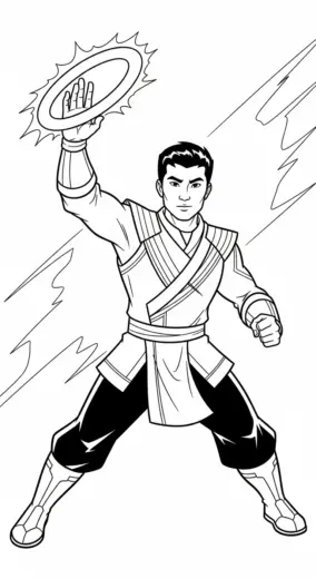 in tranh tô màu Shang chi cho bé 3 tuổi