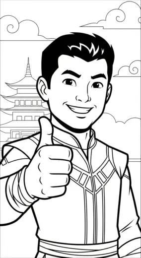 in tranh tô màu Shang chi cho bé
