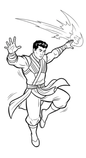 tải hình tô màu Shang chi cho bé 6 tuổi