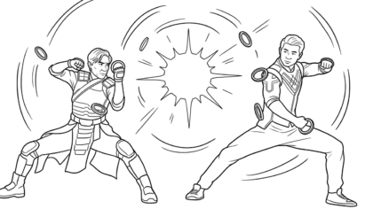 tranh tô màu Shang chi cho bé 8 tuổi