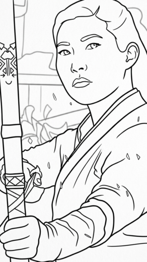in hình tô màu Shang chi cho bé 8 tuổi