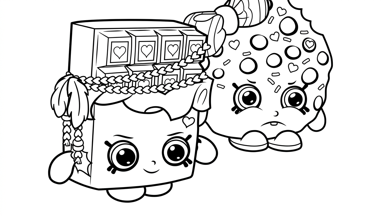 in hình tô màu Shopkins cho bé 3 tuổi