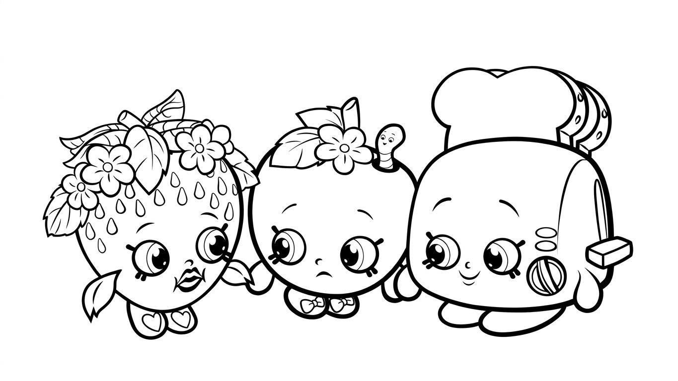 in hình tô màu Shopkins khổ A4