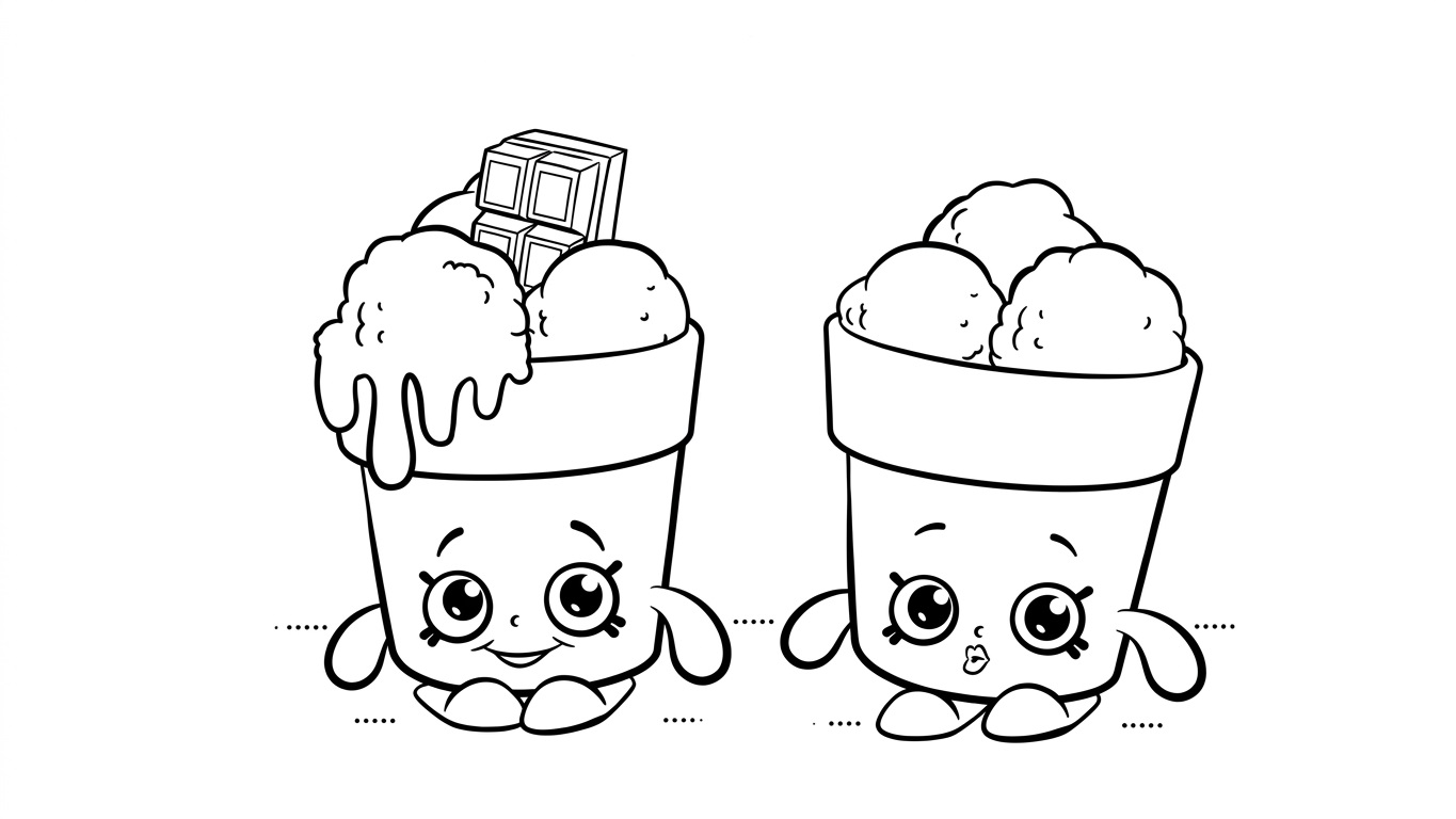 in hình tô màu Shopkins