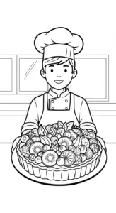 tranh tô màu Thợ làm bánh cho bé 7 tuổi miễn phí