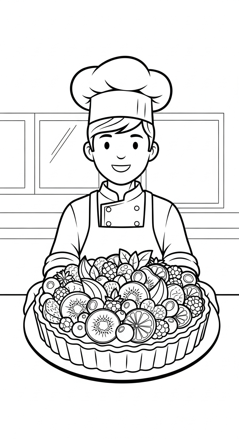tranh tô màu Thợ làm bánh cho bé 7 tuổi miễn phí
