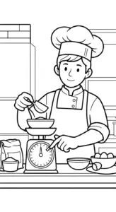 tải tranh tô màu Thợ làm bánh cho bé 6 tuổi