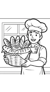 tranh tô màu Thợ làm bánh cho bé 8 tuổi