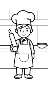 tranh tô màu Thợ làm bánh cho bé tải về