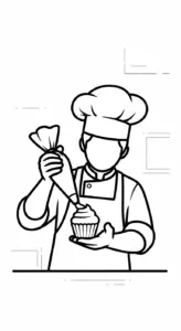 tải hình tô màu Thợ làm bánh cho bé 4 tuổi