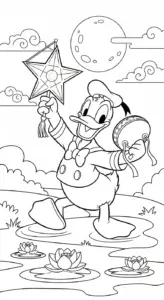 tải hình tô màu tranh tô màu Vịt Donald cho bé 7 tuổi
