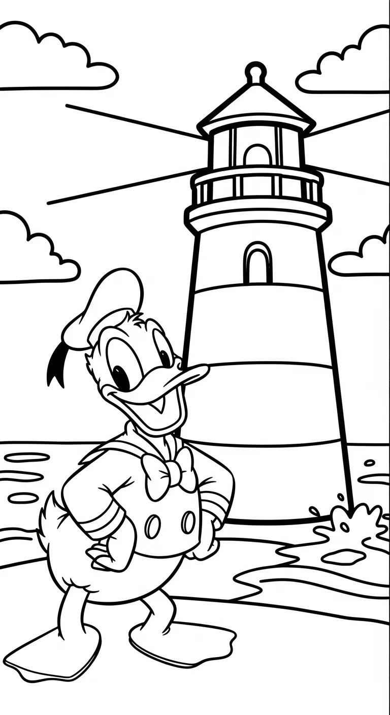 tải tranh tô màu tranh tô màu Vịt Donald cho bé 8 tuổi