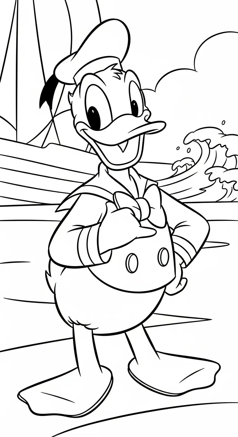 download tranh tô màu tranh tô màu Vịt Donald cho bé 1