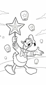 hình tô màu tranh tô màu Vịt Donald cho bé 8 tuổi