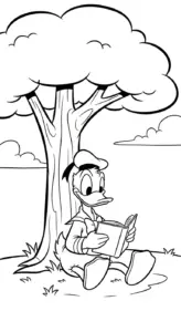 hình tô màu tranh tô màu Vịt Donald cho bé 3 tuổi miễn phí