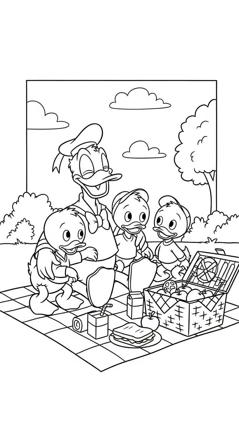tranh tô màu tranh tô màu Vịt Donald cho bé 3 tuổi 1