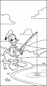 download hình tô màu tranh tô màu Vịt Donald cho bé