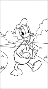 file pdf tranh tô màu tranh tô màu Vịt Donald cho bé
