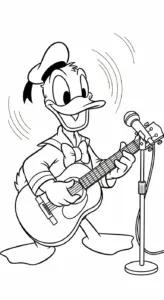 in hình tô màu tranh tô màu Vịt Donald khổ A4