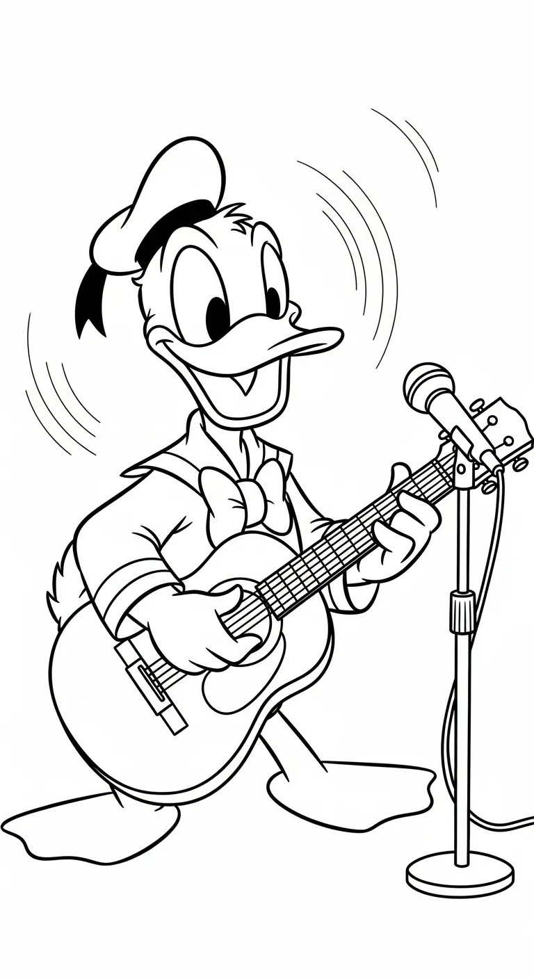 in hình tô màu tranh tô màu Vịt Donald khổ A4