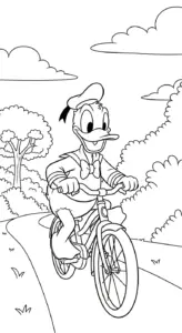 tải hình tô màu tranh tô màu Vịt Donald cho bé