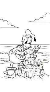 hình tô màu tranh tô màu Vịt Donald in ngay