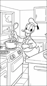 tải tranh tô màu tranh tô màu Vịt Donald cho bé 3 tuổi