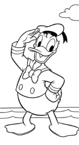 in hình tô màu tranh tô màu Vịt Donald cho bé 5 tuổi