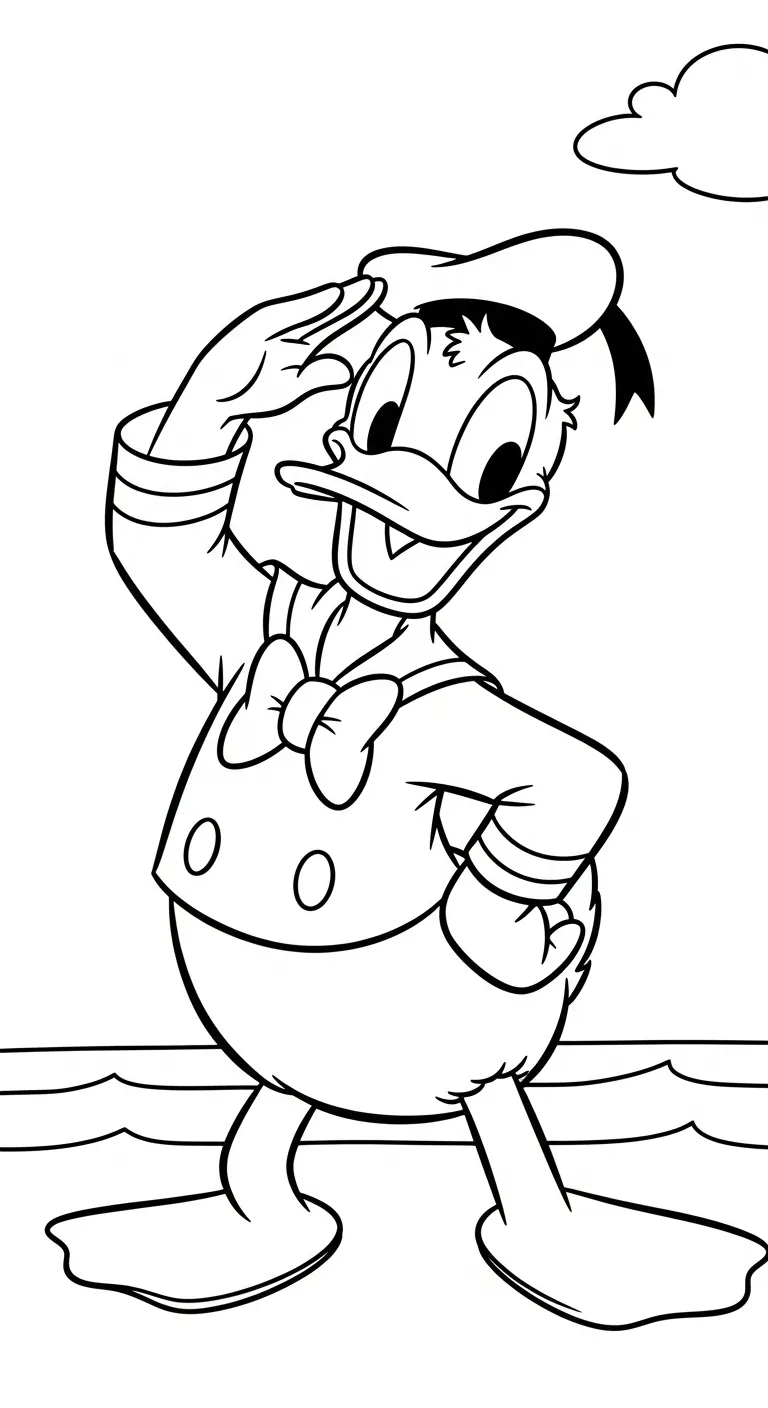 in hình tô màu tranh tô màu Vịt Donald cho bé 5 tuổi