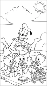tải hình tô màu tranh tô màu Vịt Donald cho bé 8 tuổi