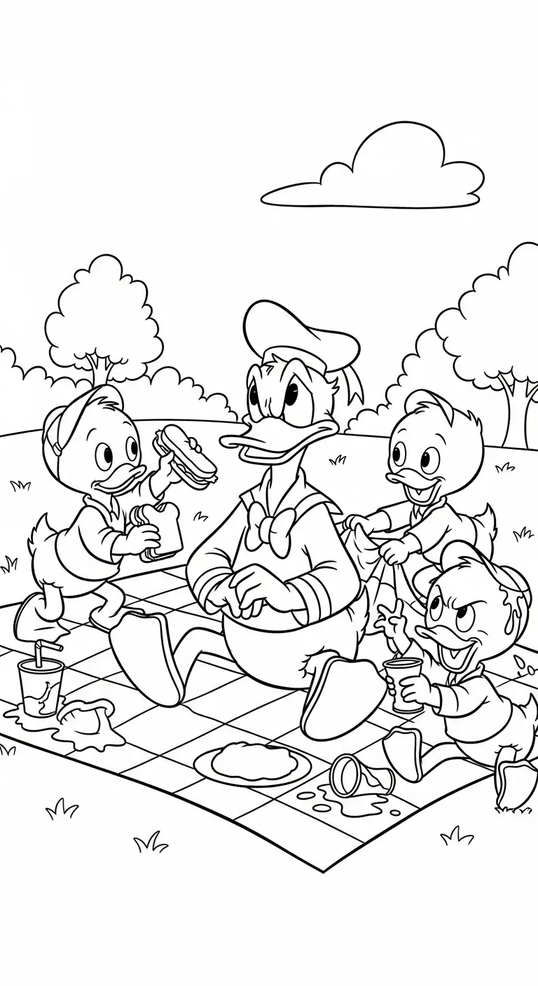 tải tranh tô màu tranh tô màu Vịt Donald pdf