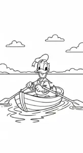 tải tranh tô màu tranh tô màu Vịt Donald cho bé 5 tuổi