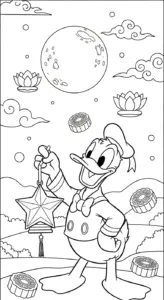 hình tô màu tranh tô màu Vịt Donald rõ nét