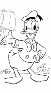 tranh tô màu tranh tô màu Vịt Donald cho bé 5 tuổi miễn phí