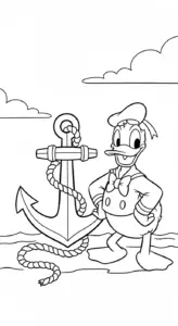 tranh tô màu tranh tô màu Vịt Donald cho bé 6 tuổi