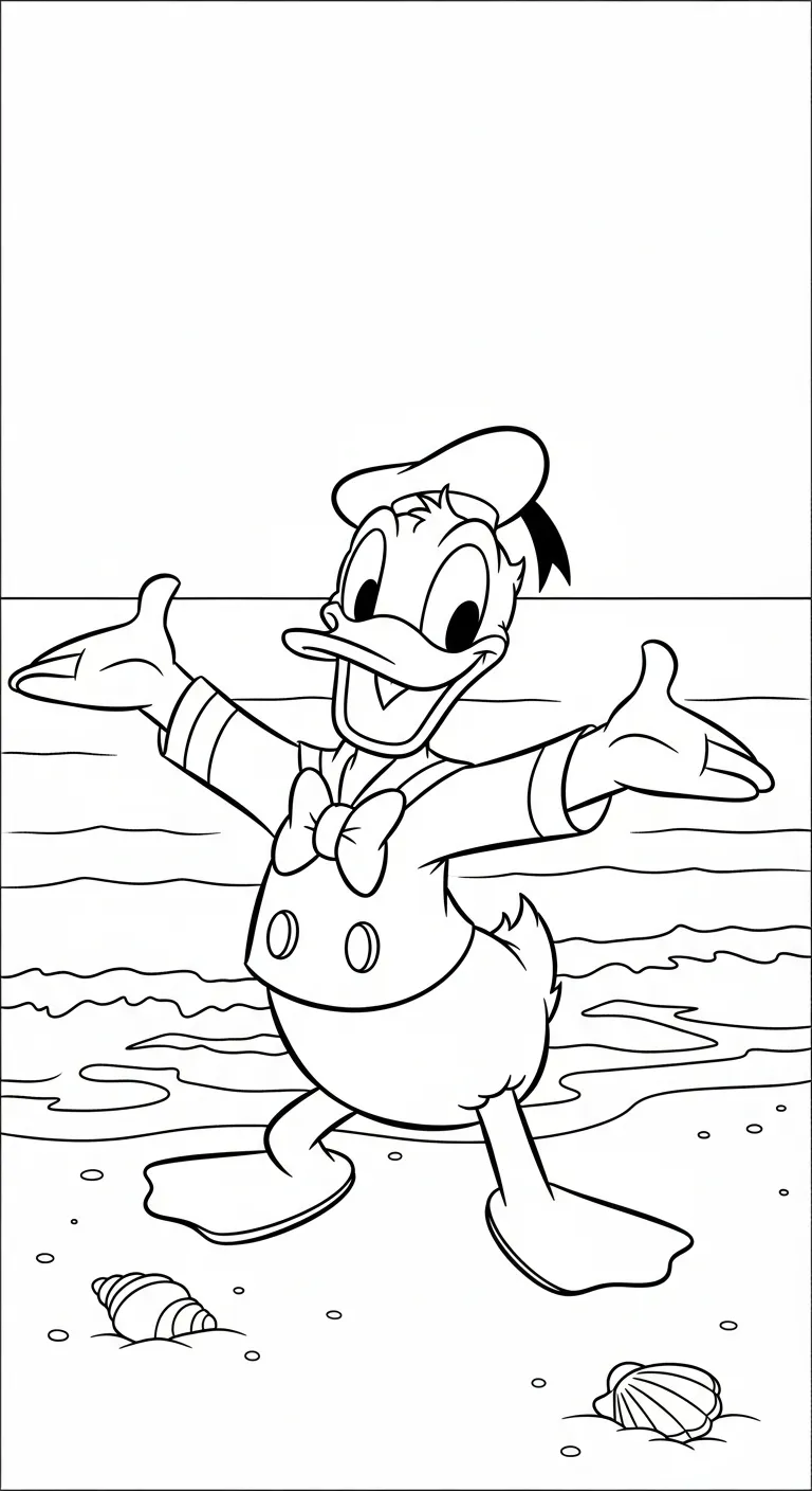 hình tô màu tranh tô màu Vịt Donald tập tô