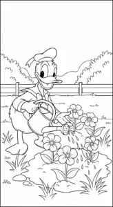 tranh tô màu tranh tô màu Vịt Donald cho bé 7-8 tuổi