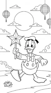 in tranh tô màu tranh tô màu Vịt Donald cho bé 7 tuổi