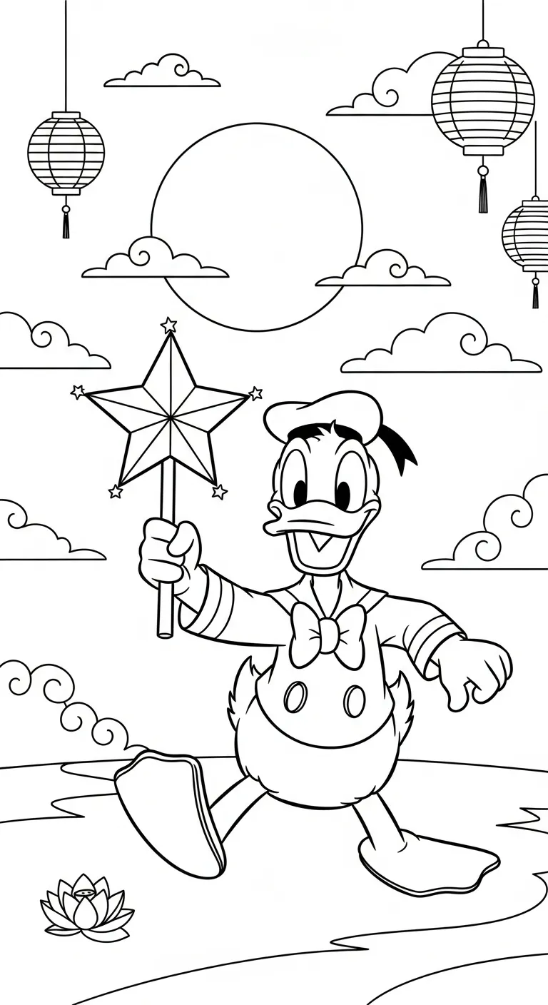 in tranh tô màu tranh tô màu Vịt Donald cho bé 7 tuổi