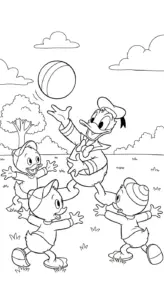 download tranh tô màu tranh tô màu Vịt Donald cho bé