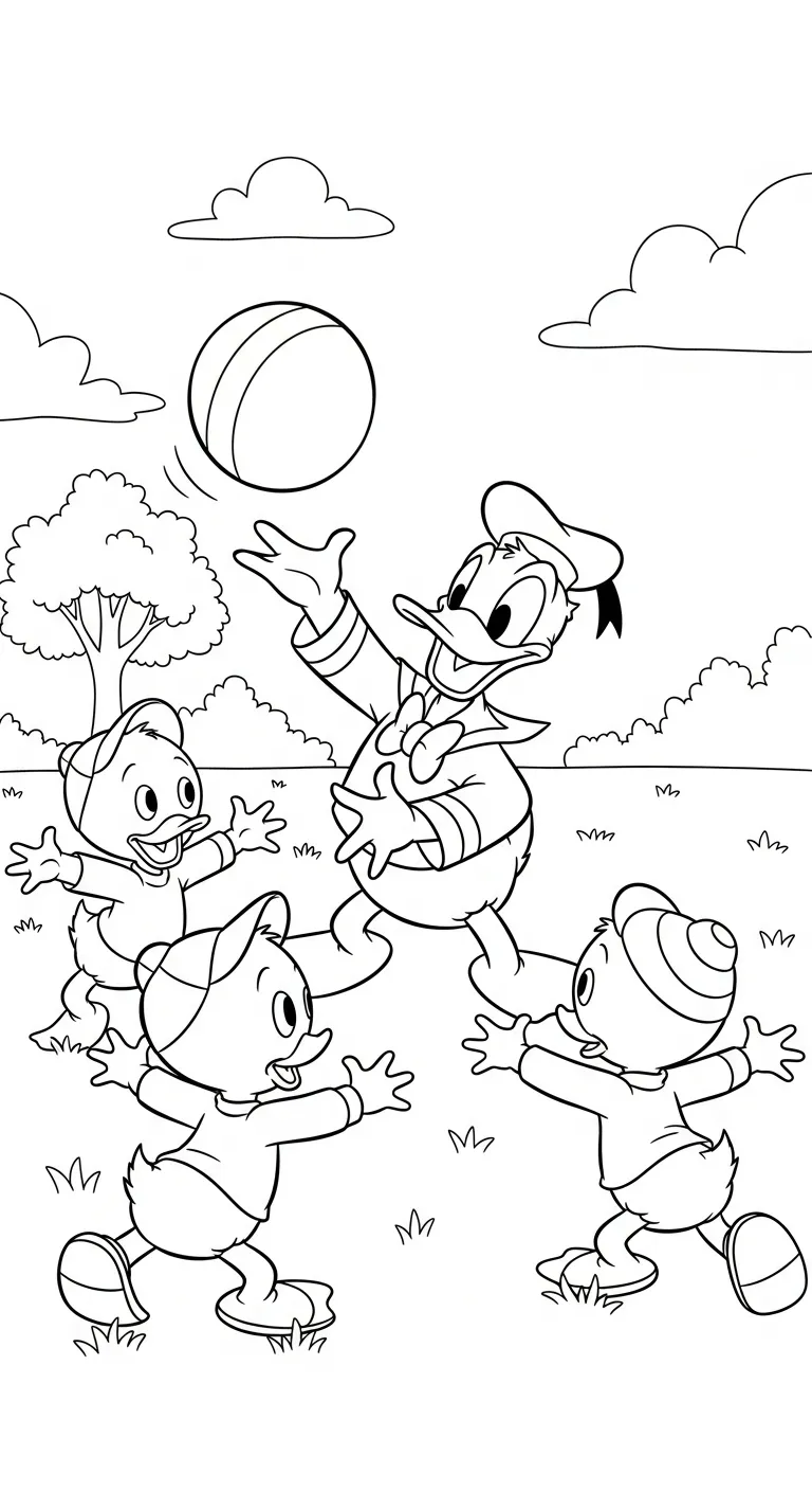 download tranh tô màu tranh tô màu Vịt Donald cho bé