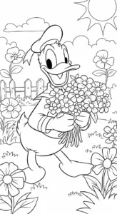 tải tranh tô màu tranh tô màu Vịt Donald miễn phí
