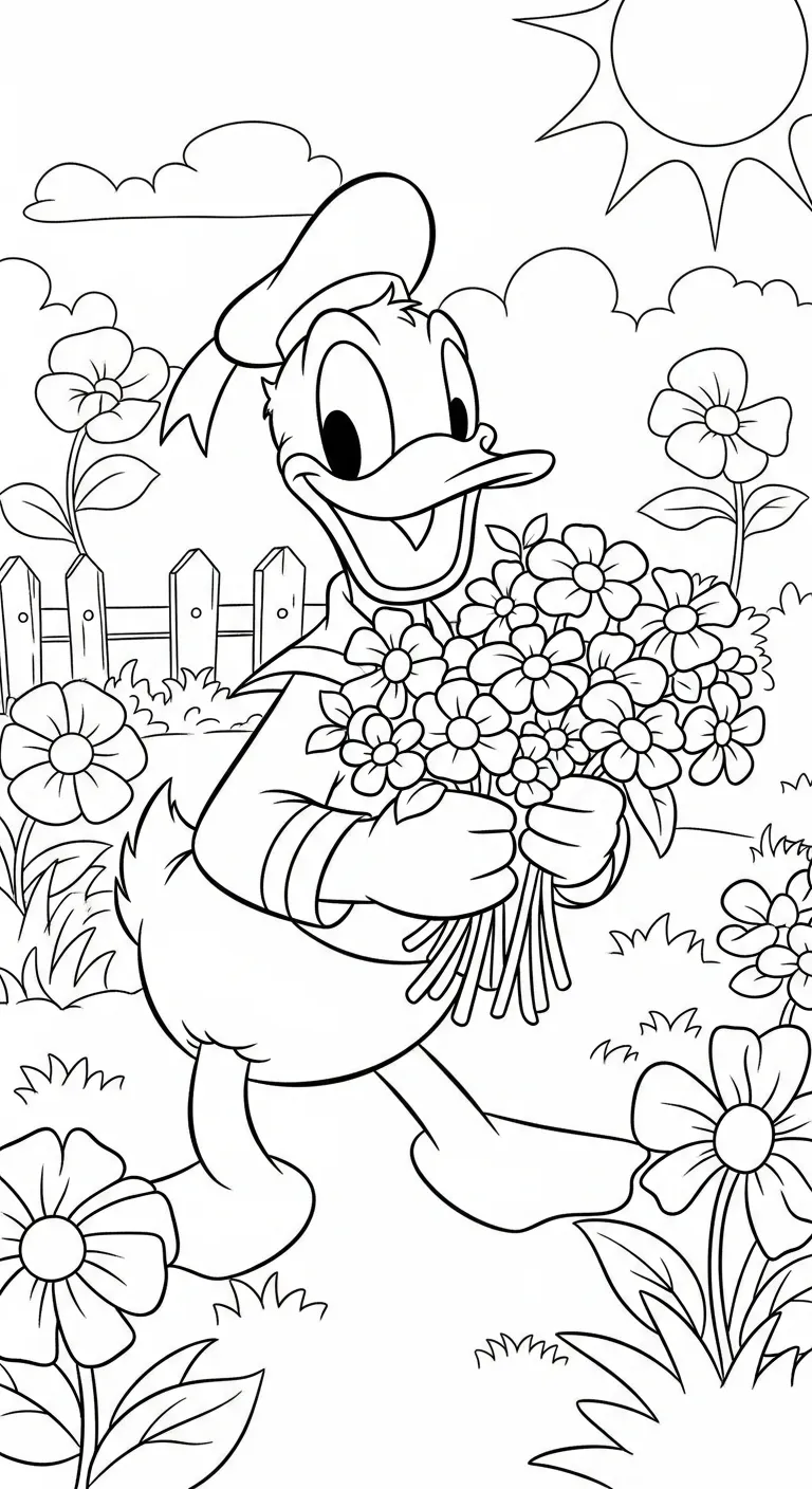 tải tranh tô màu tranh tô màu Vịt Donald miễn phí