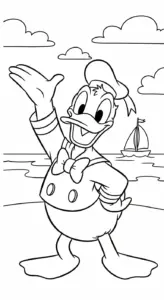 download hình tô màu tranh tô màu Vịt Donald cho bé
