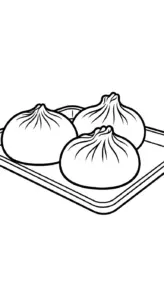 in hình tô màu bánh bao cho bé 7 tuổi