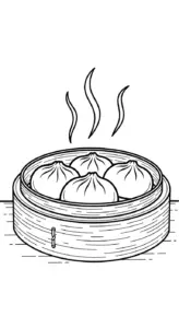 in hình tô màu bánh bao cho bé 8 tuổi