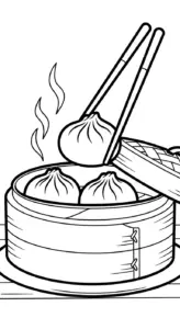 in hình tô màu bánh bao cho bé 7 tuổi